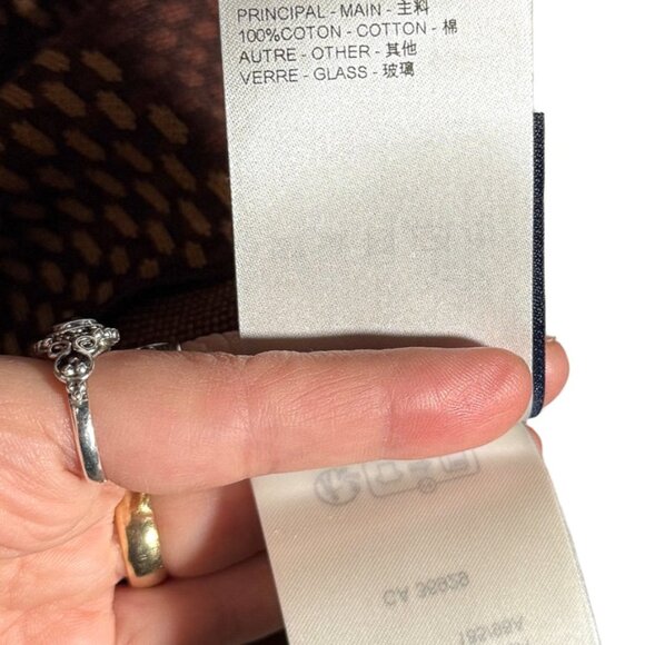 Louis Vuitton SS24 Brown Damier Crystal LV Patch Cotton Knitted T-shirt - Picture 9 of 9